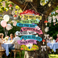 Alice in Wonderland Wooden Wall Hanging Sign