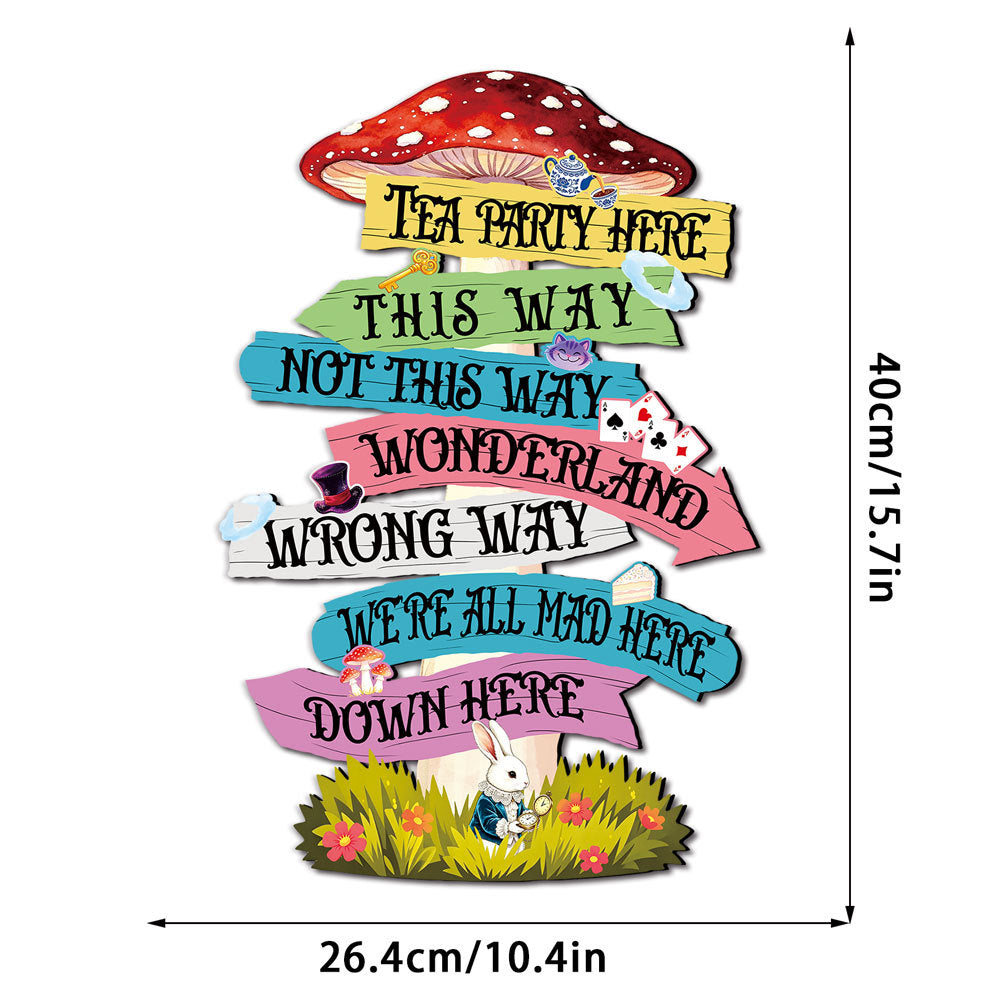 Alice in Wonderland Wooden Wall Hanging Sign