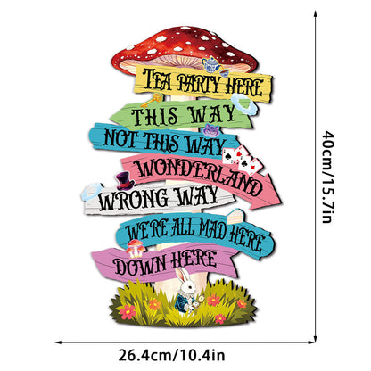 Alice in Wonderland Wooden Wall Hanging Sign