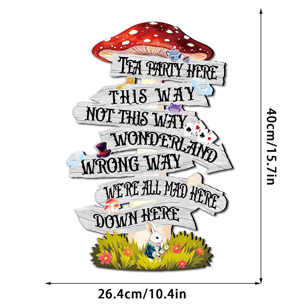 Alice in Wonderland Wooden Wall Hanging Sign