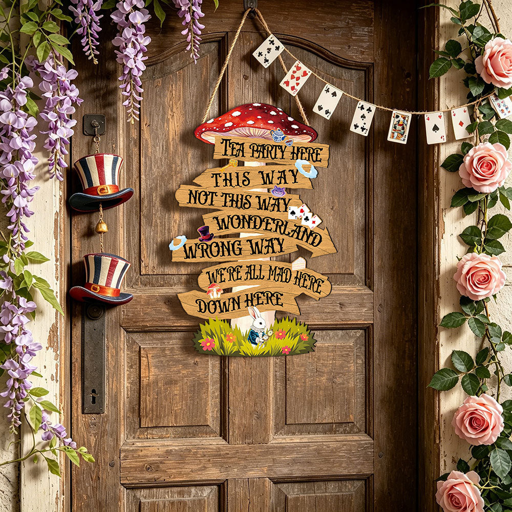 Alice in Wonderland Wooden Wall Hanging Sign