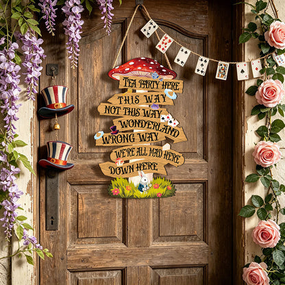 Alice in Wonderland Wooden Wall Hanging Sign