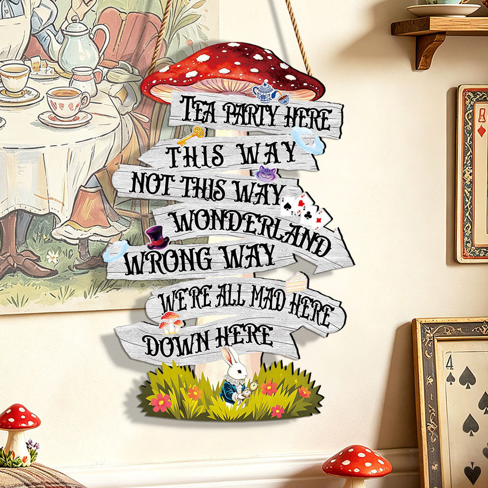 Alice in Wonderland Wooden Wall Hanging Sign