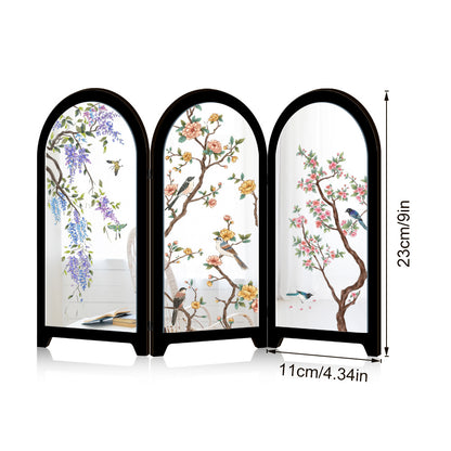 Folding Mirrored Tabletop Screen Decor
