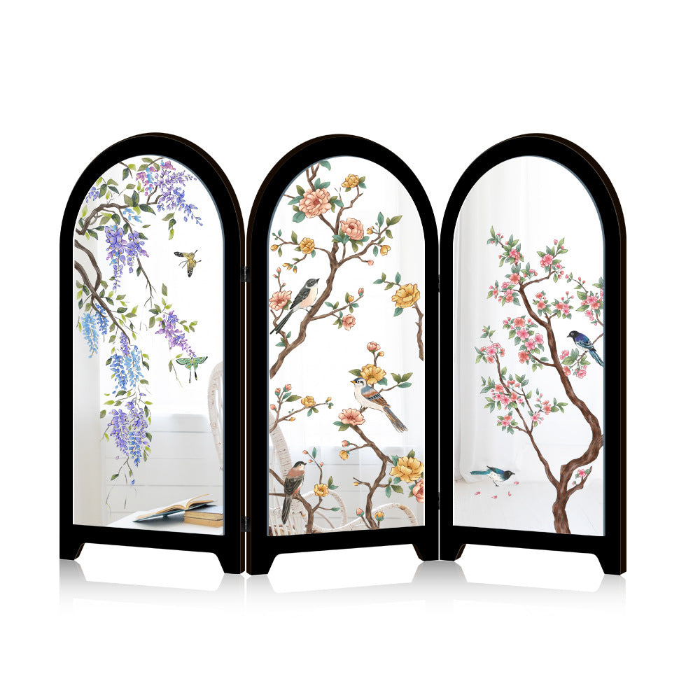 Folding Mirrored Tabletop Screen Decor