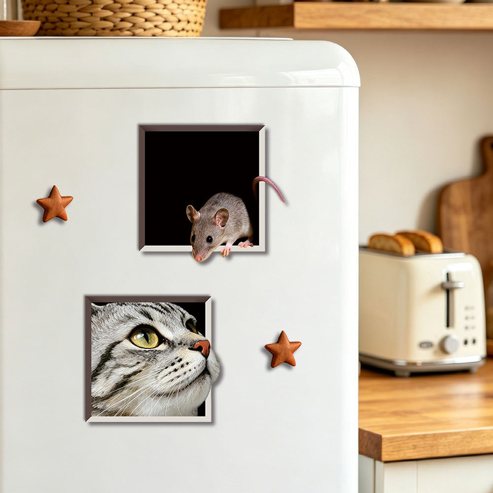 Creative Cat and Mouse Magnetic Refrigerator Magnet