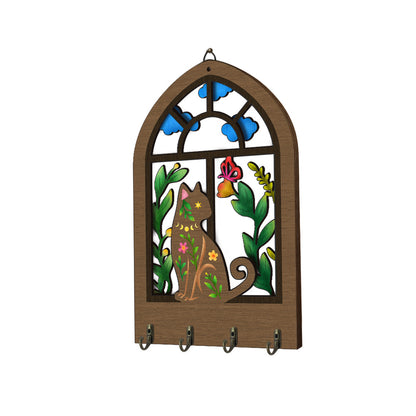 Forest Theme Wooden Key Holder