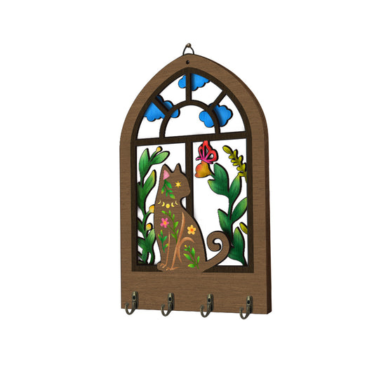 Forest Theme Wooden Key Holder