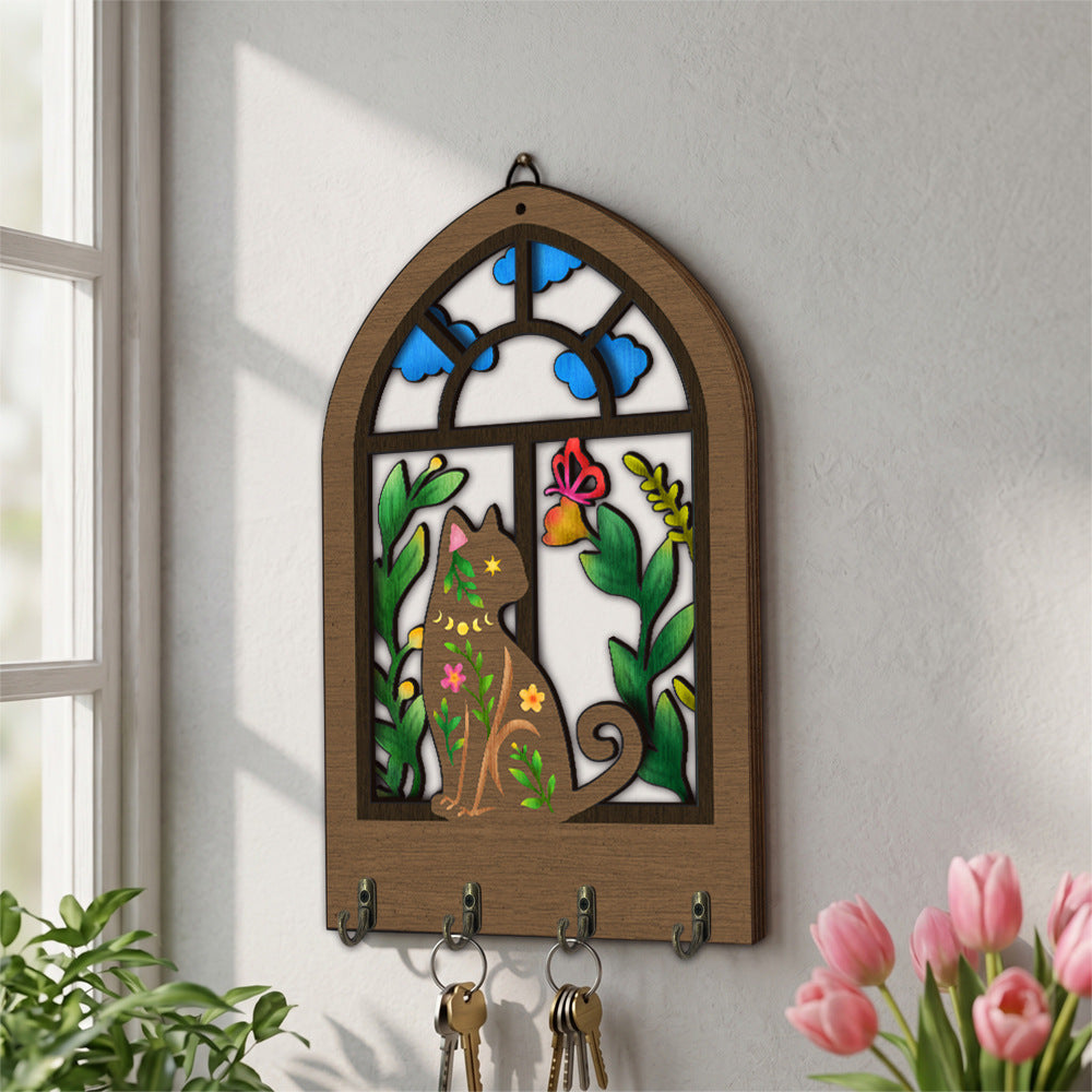 Forest Theme Wooden Key Holder