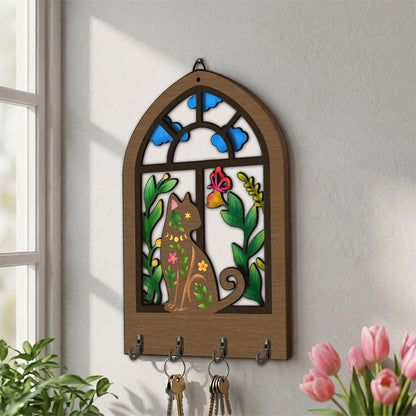 Forest Theme Wooden Key Holder