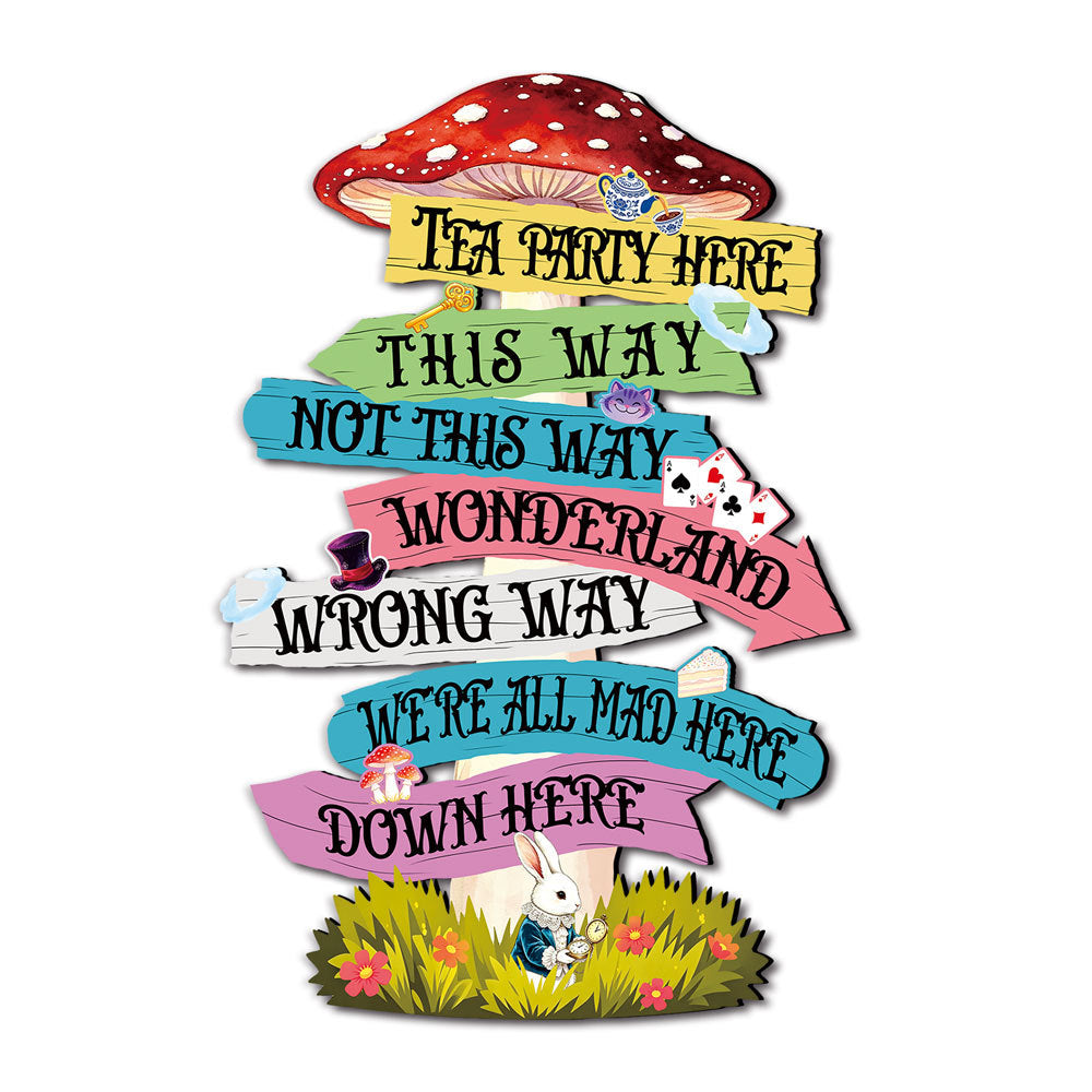 Alice in Wonderland Wooden Wall Hanging Sign